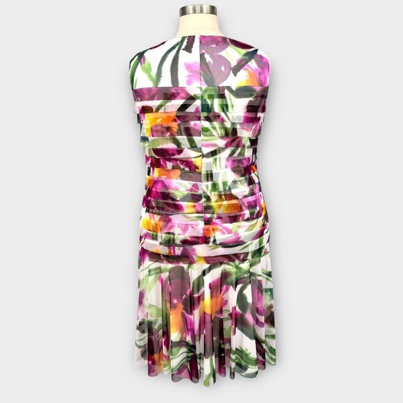London Times Woman Tiered Ruffle Hem Cocktail Dress Plus Size 18W Floral Multi - Picture 8 of 15
